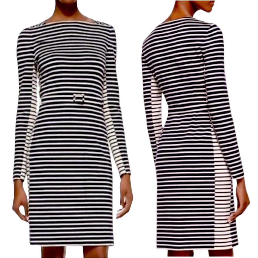 Tory Burch Callan Striped Long-Sleeve Dress Sz XS EUC - Picture 2 of 14